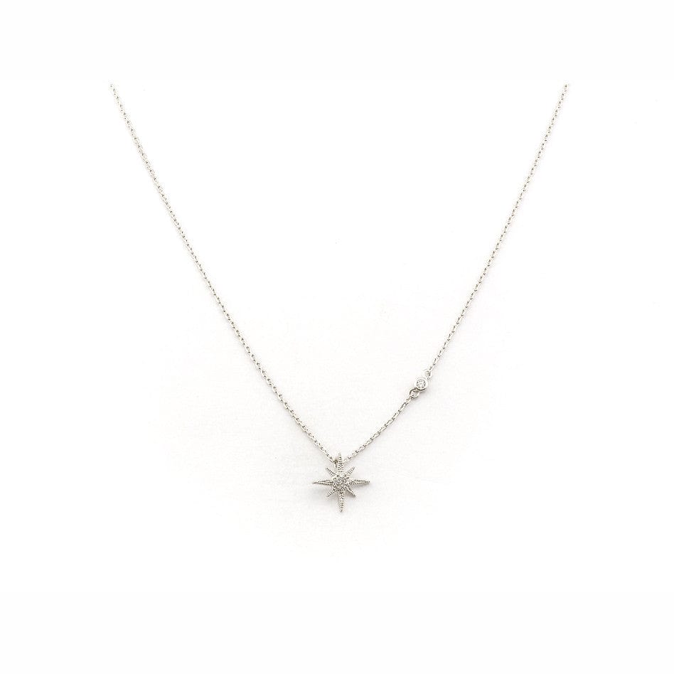 CZ Starburst Pendant Necklace