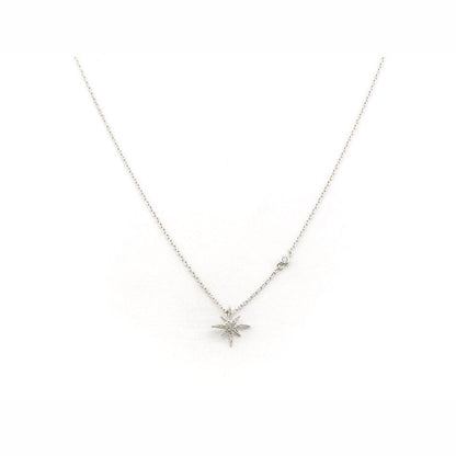 CZ Starburst Pendant Necklace