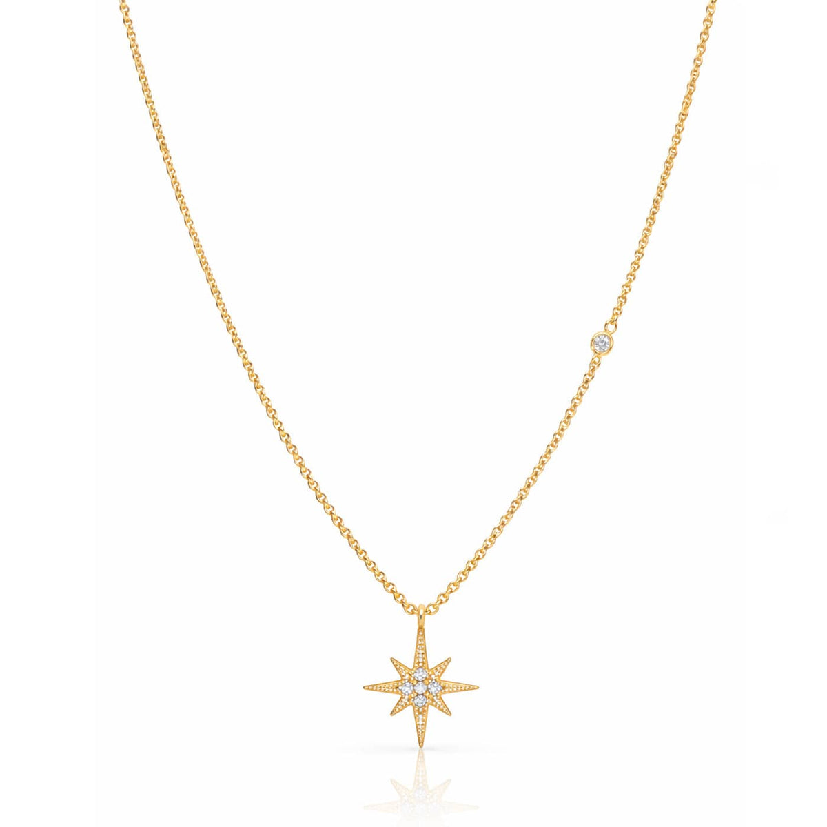 CZ Starburst Pendant Necklace