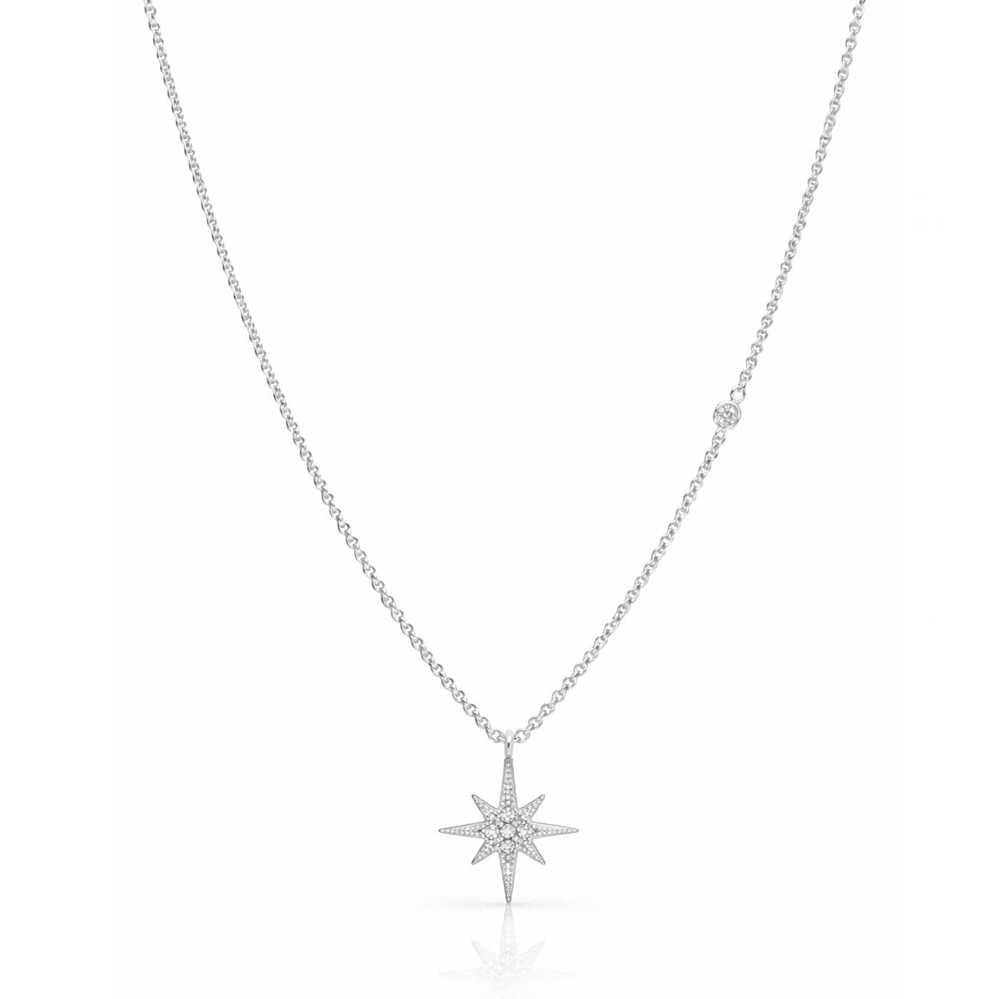 CZ Starburst Pendant Necklace