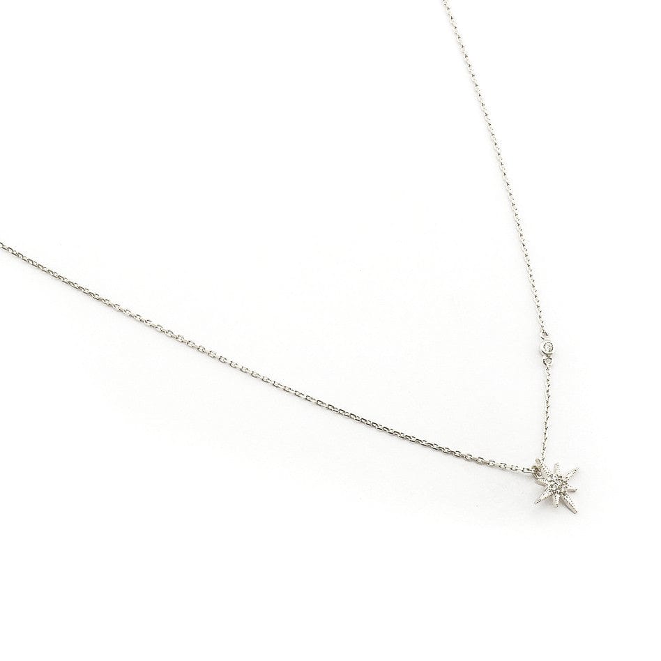 CZ Starburst Pendant Necklace