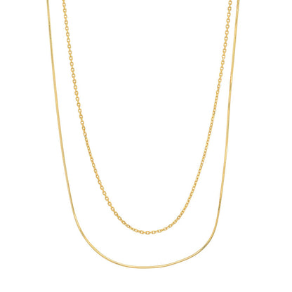 Double Link And Snake Chain Necklace