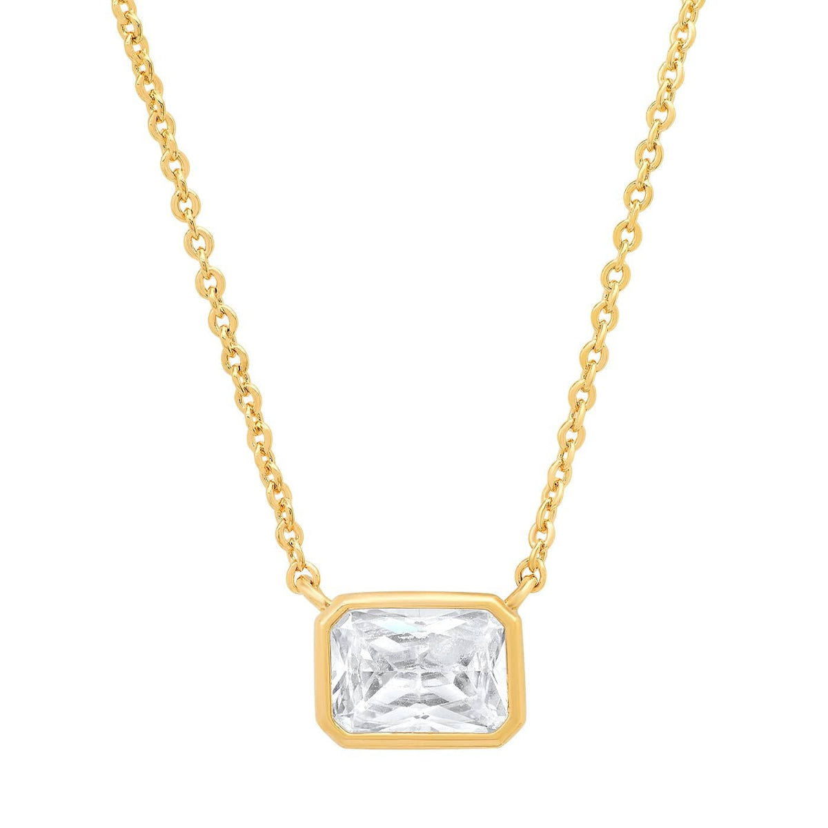 East West Gemstone Bezel Necklace