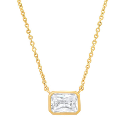 East West Gemstone Bezel Necklace