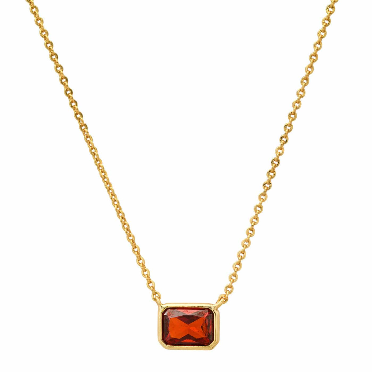 East West Gemstone Bezel Necklace