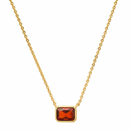 East West Gemstone Bezel Necklace