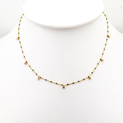 Gold Vermeil Black Enamel Necklace