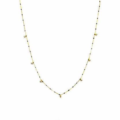 Gold Vermeil Black Enamel Necklace