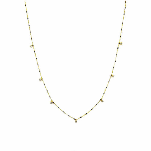 Gold Vermeil Black Enamel Necklace