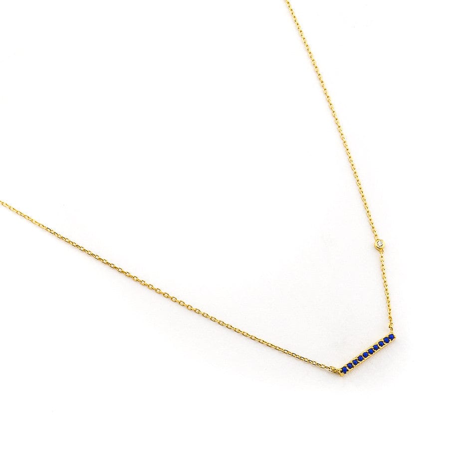 Horizontal Bar Necklace with Stone Accents