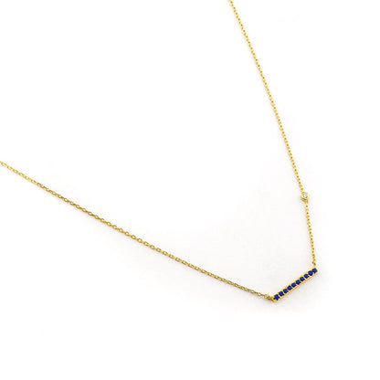 Horizontal Bar Necklace with Stone Accents