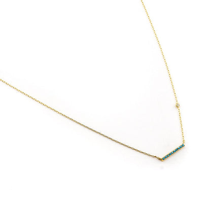 Horizontal Bar Necklace with Stone Accents