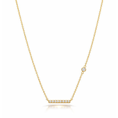 Horizontal Bar Necklace with Stone Accents