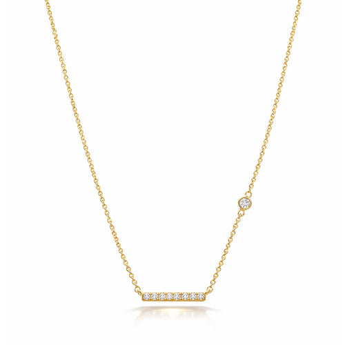 Horizontal Bar Necklace with Stone Accents