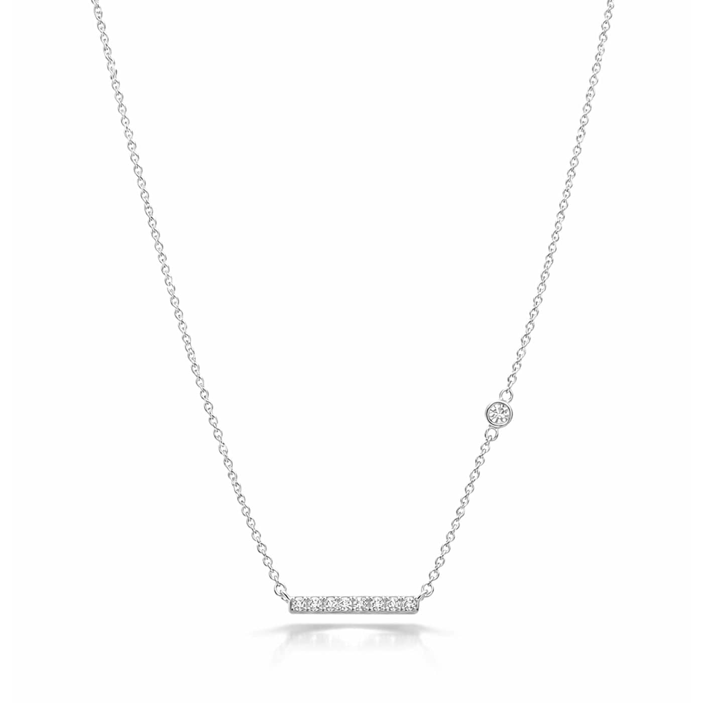 Horizontal Bar Necklace with Stone Accents