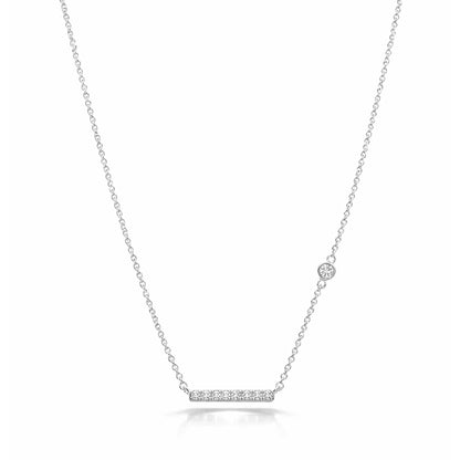 Horizontal Bar Necklace with Stone Accents