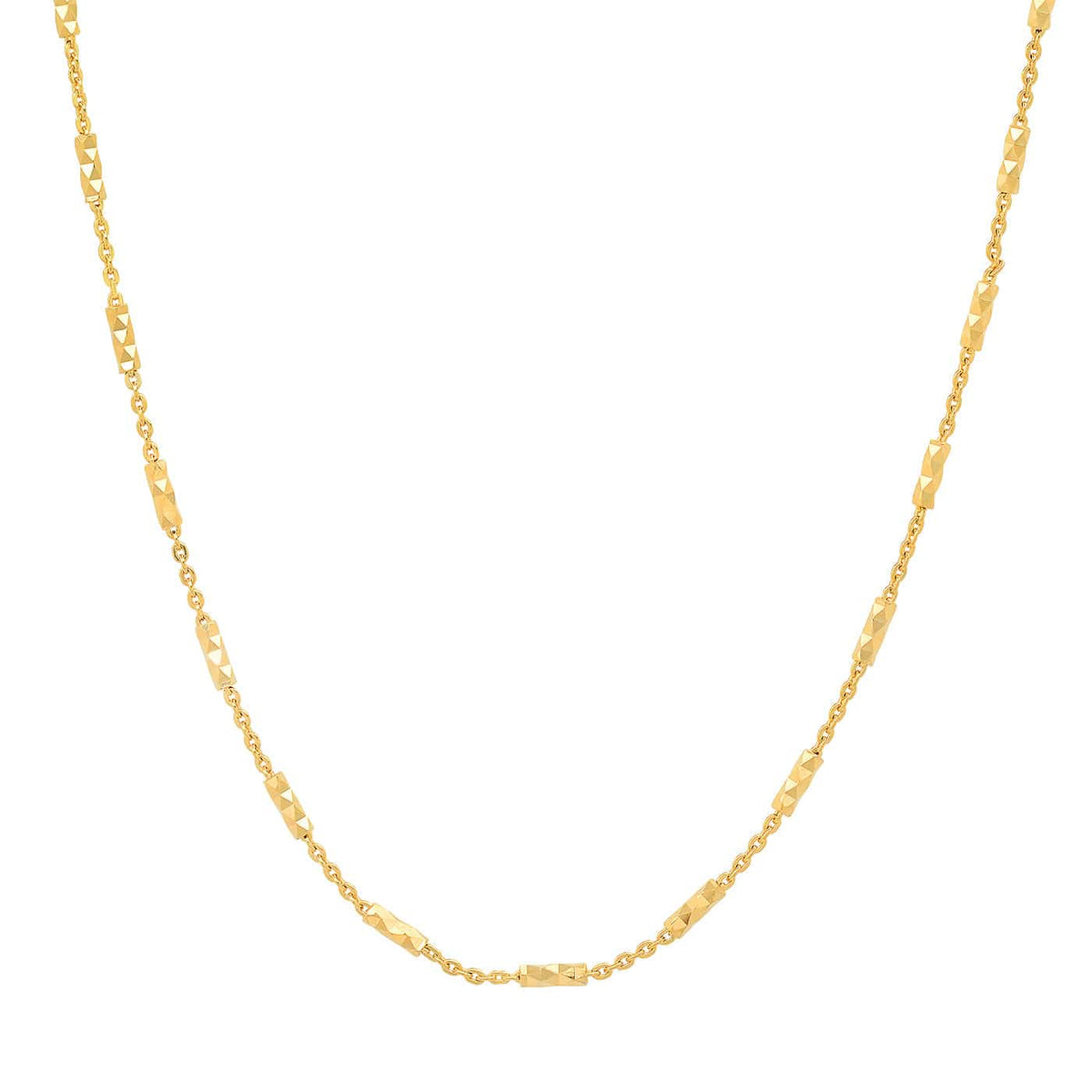 Diamond-Cut Link Bar Necklace