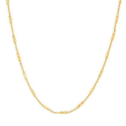 Diamond-Cut Link Bar Necklace