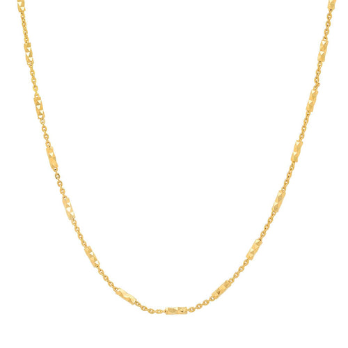 Diamond-Cut Link Bar Necklace