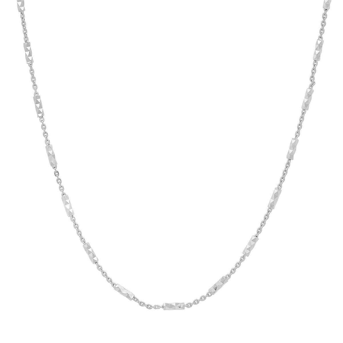 Diamond-Cut Link Bar Necklace