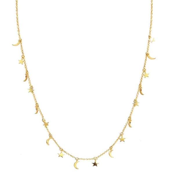 Celestial Moon & Star Charm Necklace