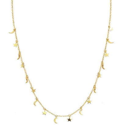 Celestial Moon & Star Charm Necklace