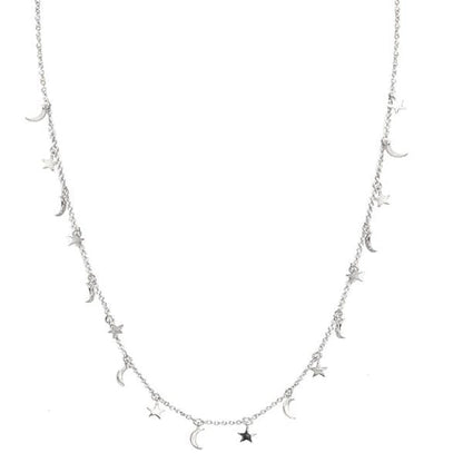 Celestial Moon & Star Charm Necklace