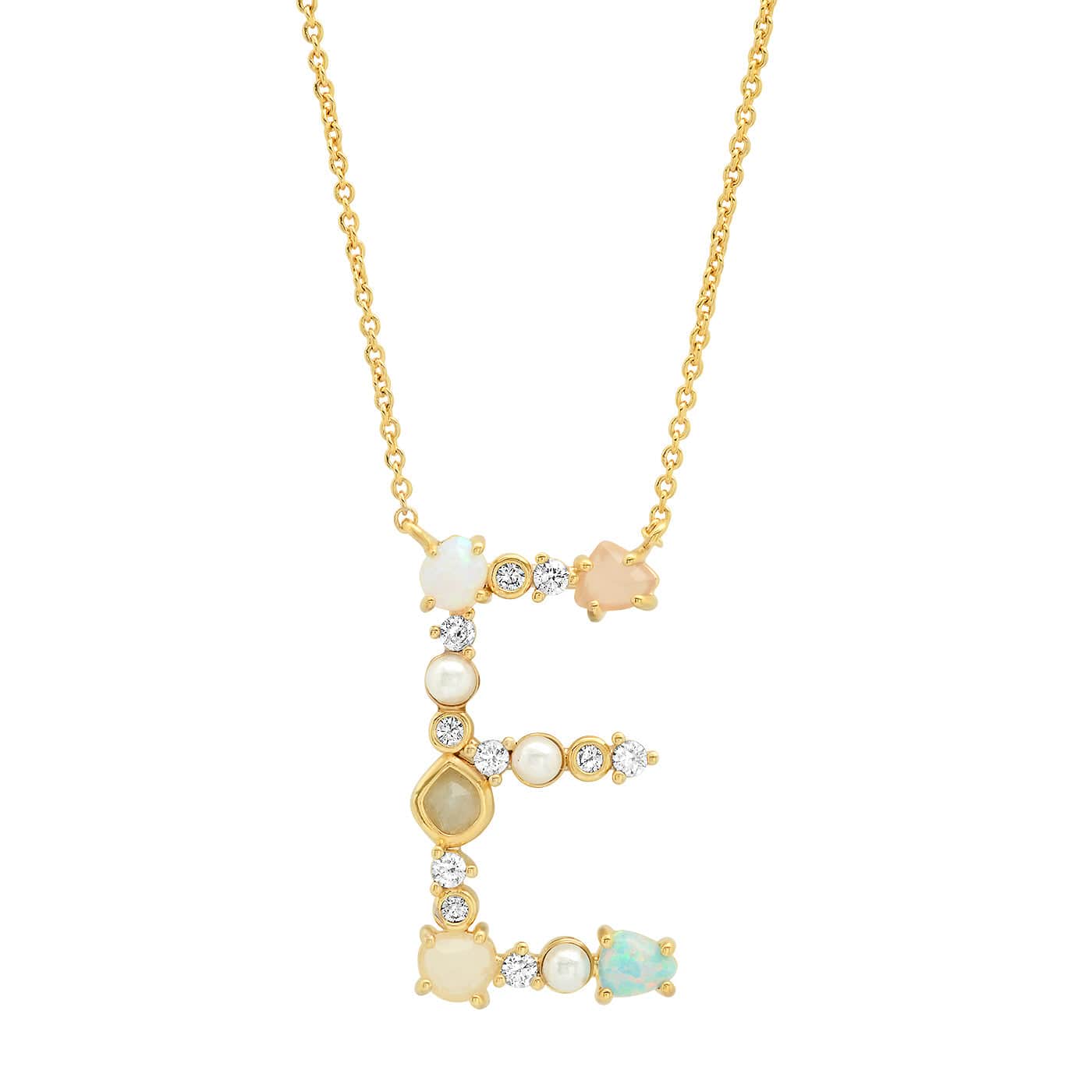 Opal & Pearl Initial Necklace