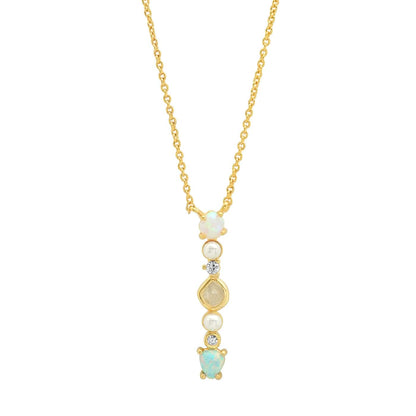 Opal & Pearl Initial Necklace