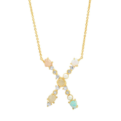 Opal & Pearl Initial Necklace