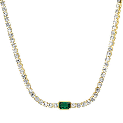 Tennis Necklace With Center Stone