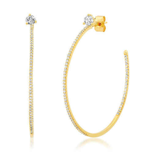 Pavé Hoops with CZ | 40mm