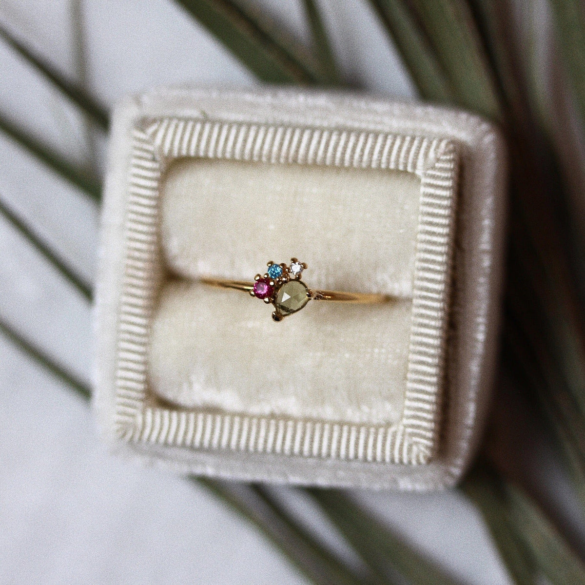 Rainbow Cluster Gemstone Ring