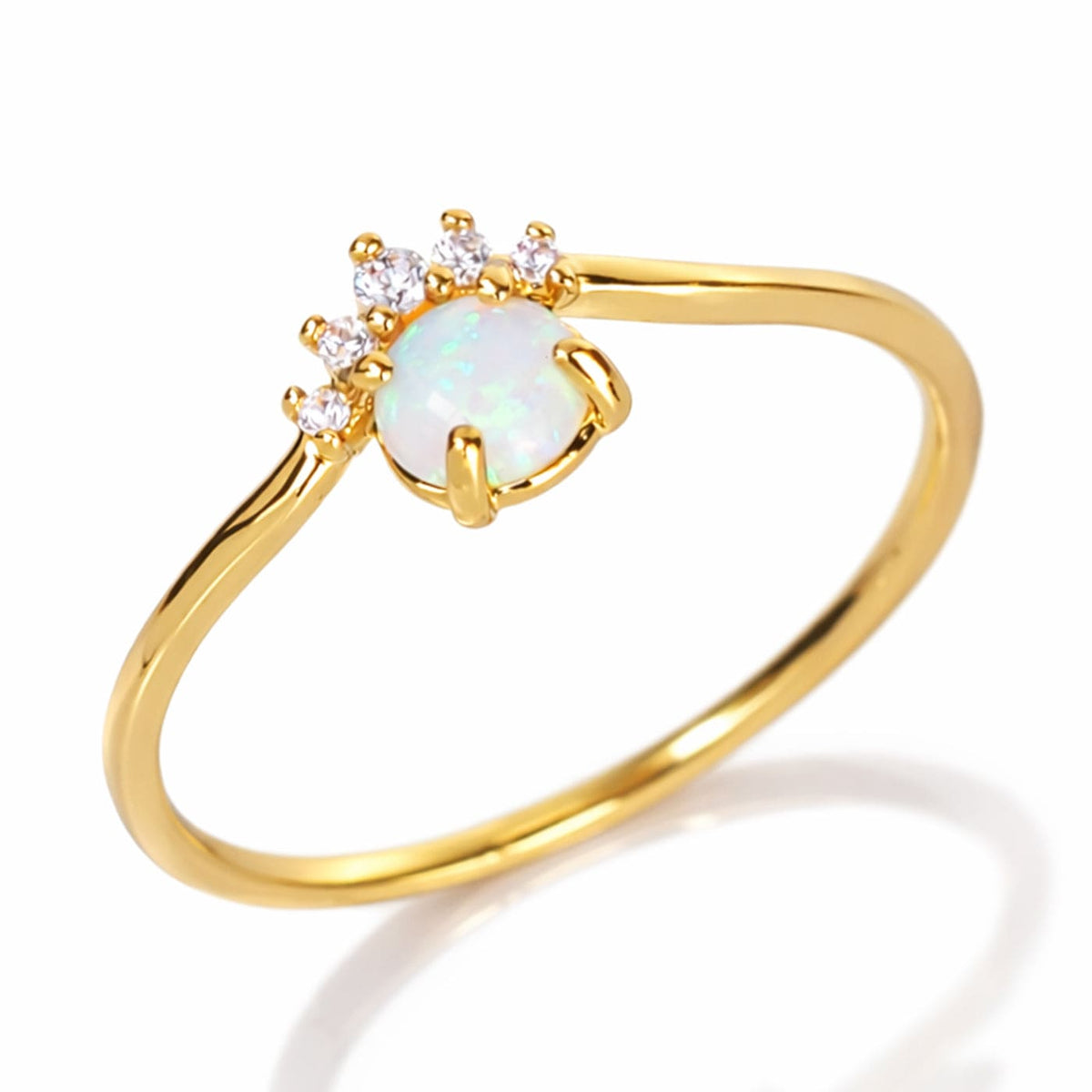 Crowned Opal CZ Ring