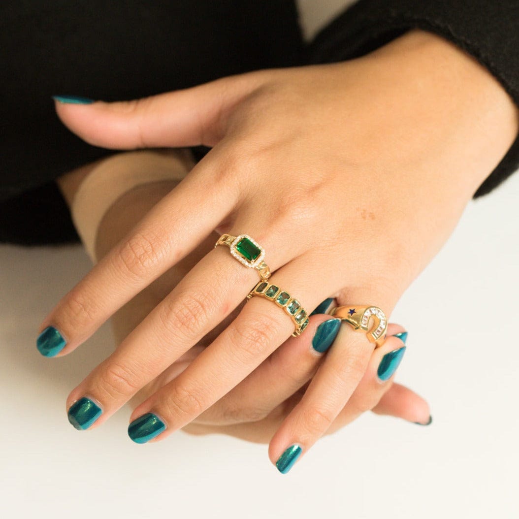East West Emerald-Cut Ring