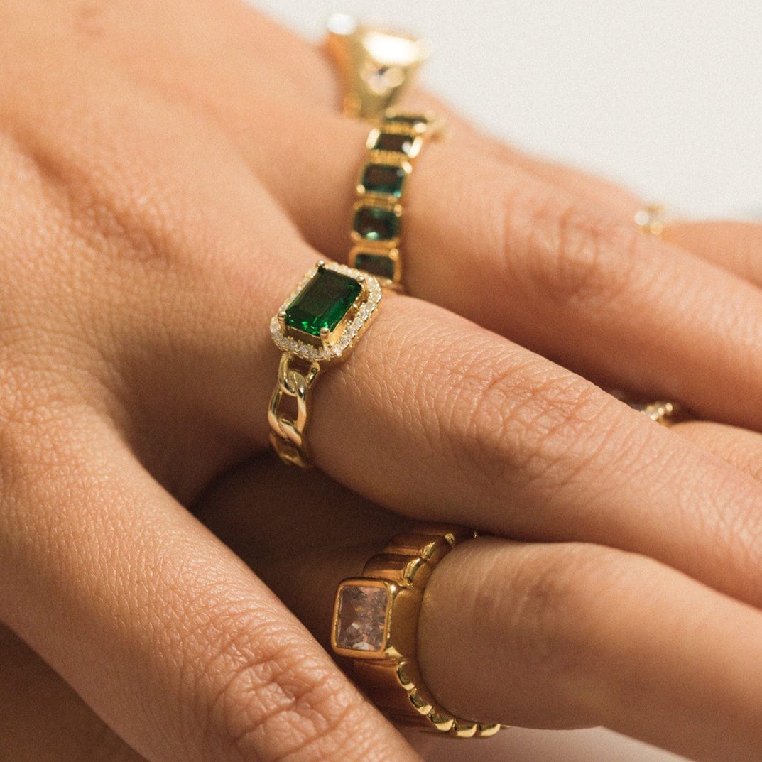 East West Emerald-Cut Ring