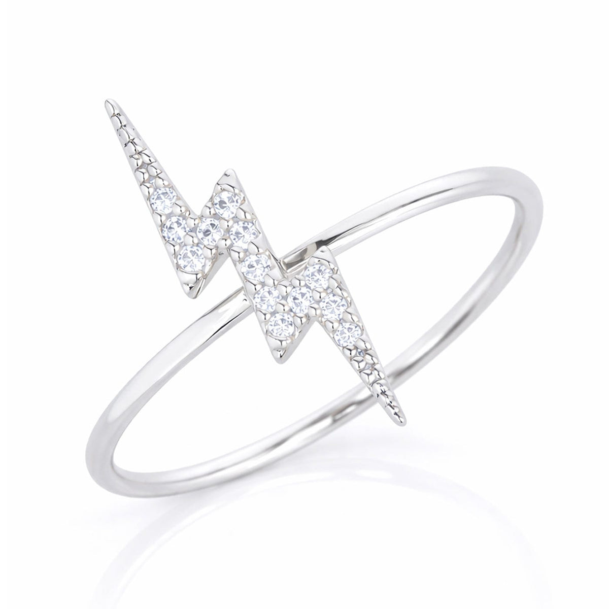 Lightning Bolt CZ Ring