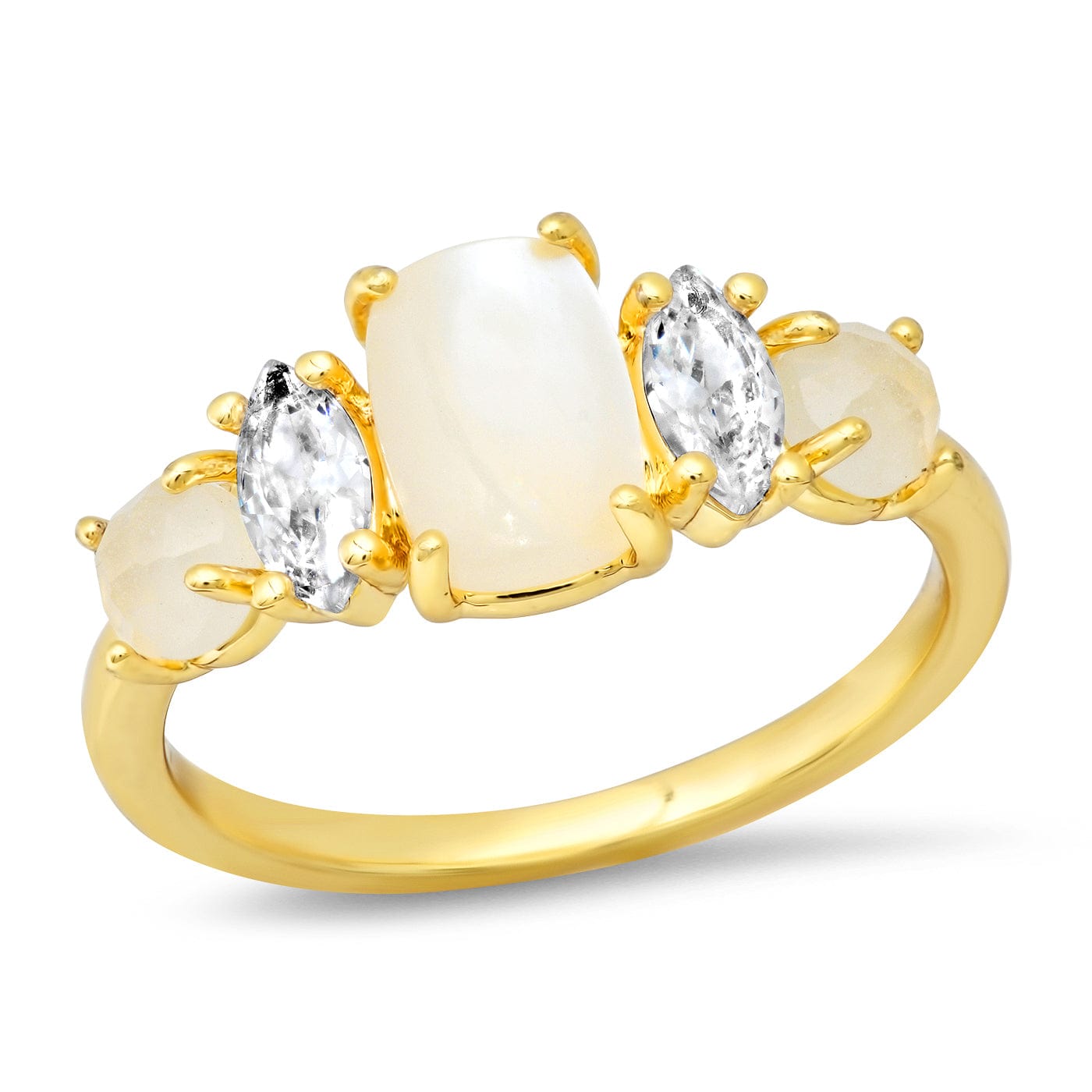 Lustrous Trio Gem Ring