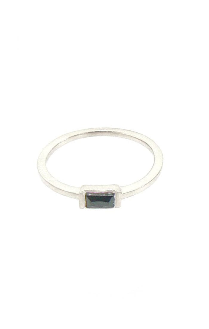 Silver Baguette Charm Ring