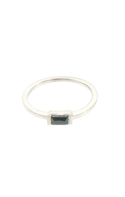 Silver Baguette Charm Ring
