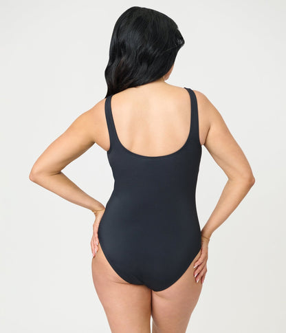 Unique Vintage Black Rainbow Huntington Swimsuit