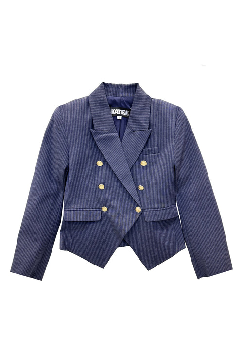 JUNIOR VICTORIA JACKET IN PINSTRIPE - FINAL SALE