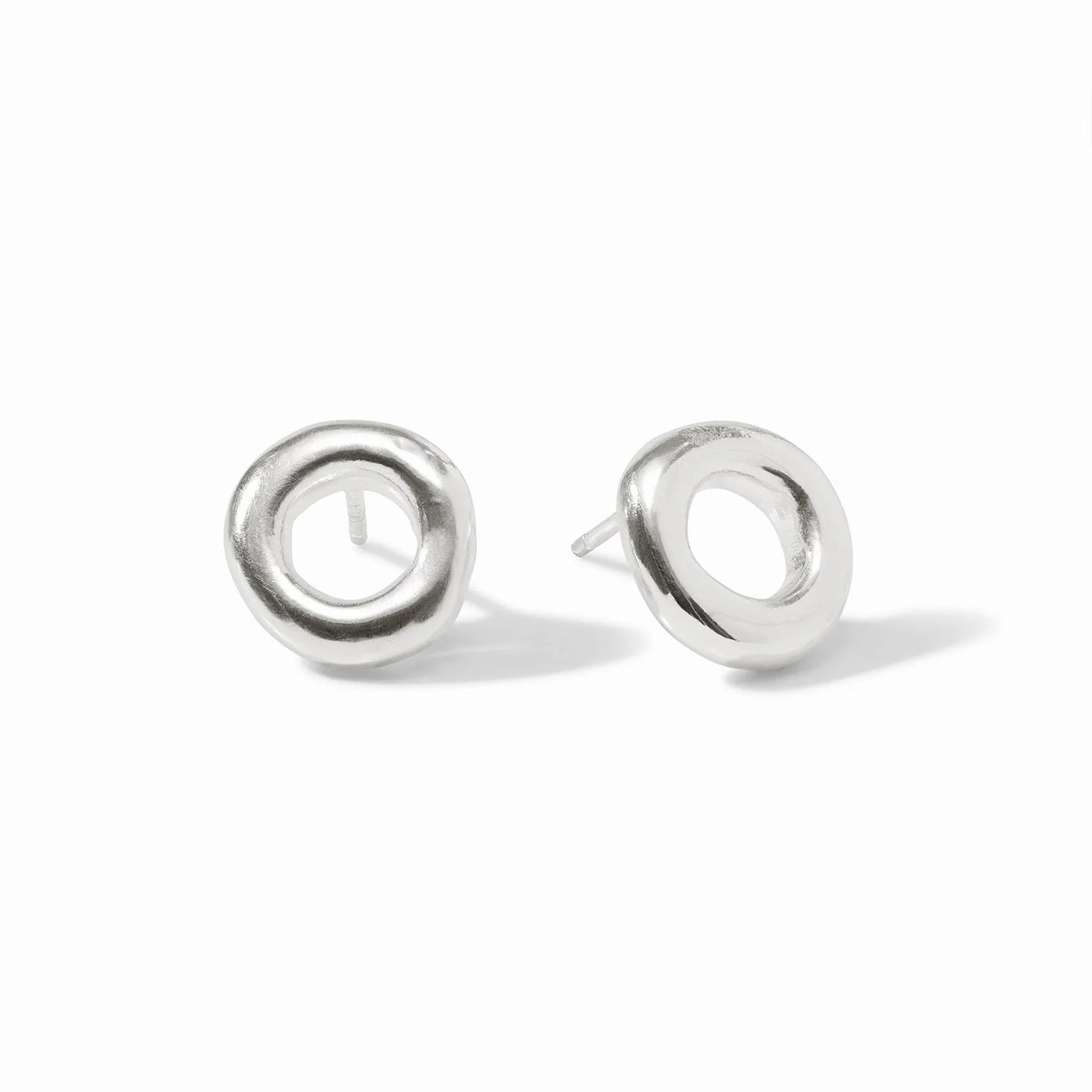 Wave Circle Stud - Silver
