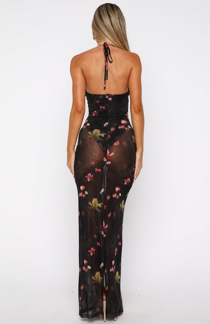 I Only Wish Halter Maxi Dress Lace And Bloom